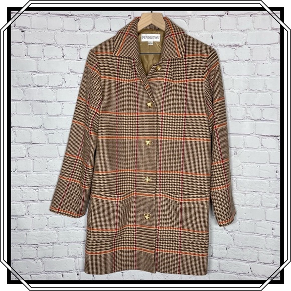 Pendleton Jackets & Blazers - Pendleton Merino Wool Blend Plaid Overcoat Size Medium